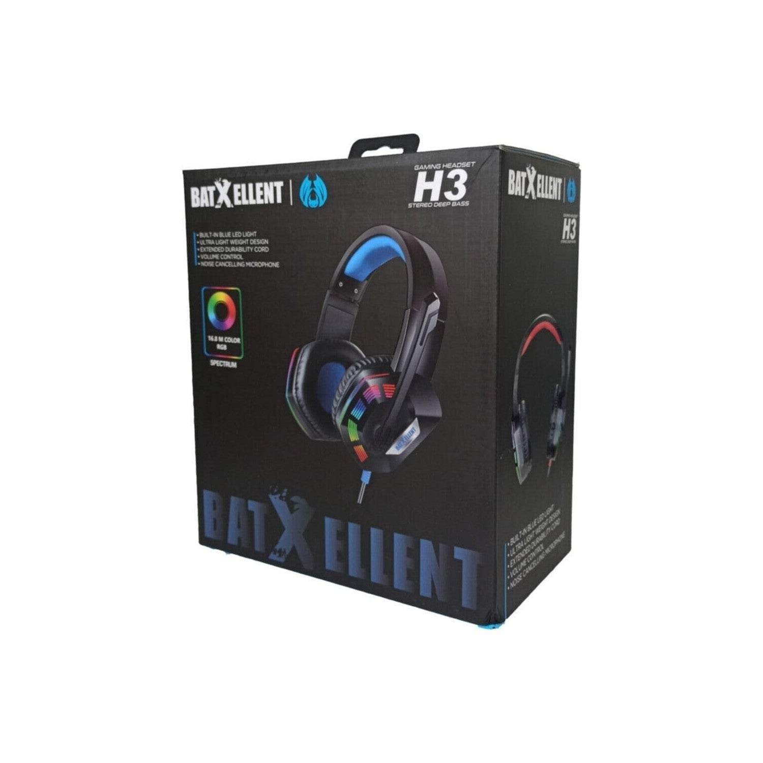 Bat X Ellent H3 RGB Microphone PC Gaming Headset - Al-Raheem Imports