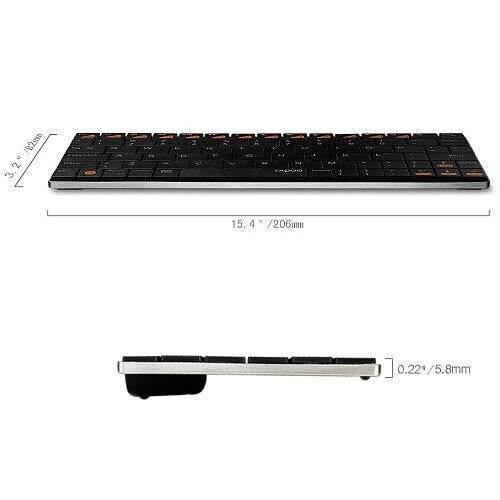 Rapoo E6500 Portable Mini Ultra Thin Wireless Keyboard Bluetooth 3.0 Keyboard - Al-Raheem Imports