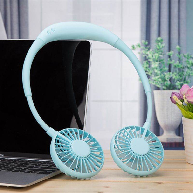 Hand Free Sports Dual Fan Portable Neck Band Hanging USB Battery Rechargeable Mini Cooler Fan - Al-Raheem Imports