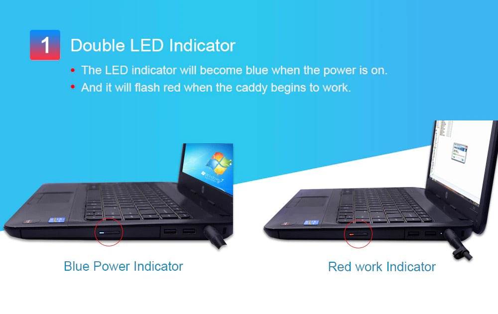 Universal 2nd HDD Caddy 12.7MM SSD HDD Case Enclosure For Laptop DVD-ROM CD-ROM - Al-Raheem Imports