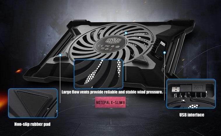 X120 Ultra Slim Non-Slip Laptop Cooling Pad 200mm Silent Big Fan For Laptop 0-15'' - Al-Raheem Imports