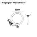 33CM Photography Lighting Phone Ring Light Led Remote Ring Lamp With Phone Holder - Al-Raheem Imports