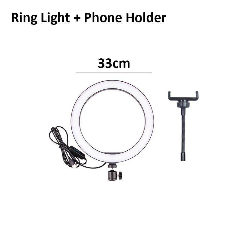 33CM Photography Lighting Phone Ring Light Led Remote Ring Lamp With Phone Holder - Al-Raheem Imports