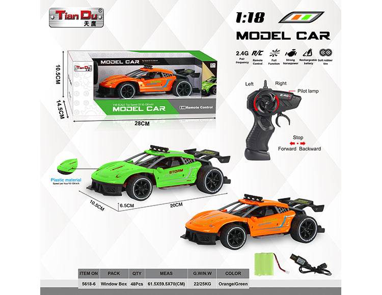 Drift RC Car 1/18 Scale 2.4Ghz High Speed Remote Control Racing Toy - Al-Raheem Imports