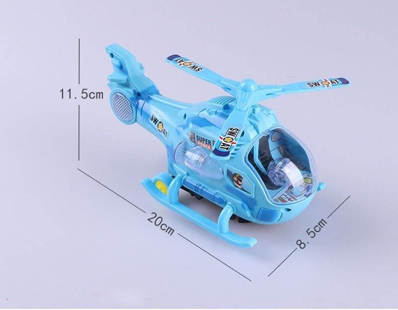 Electric Fighter Helicopter Toy with Music & Rotating Wings Kids 3+ - Al-Raheem Imports