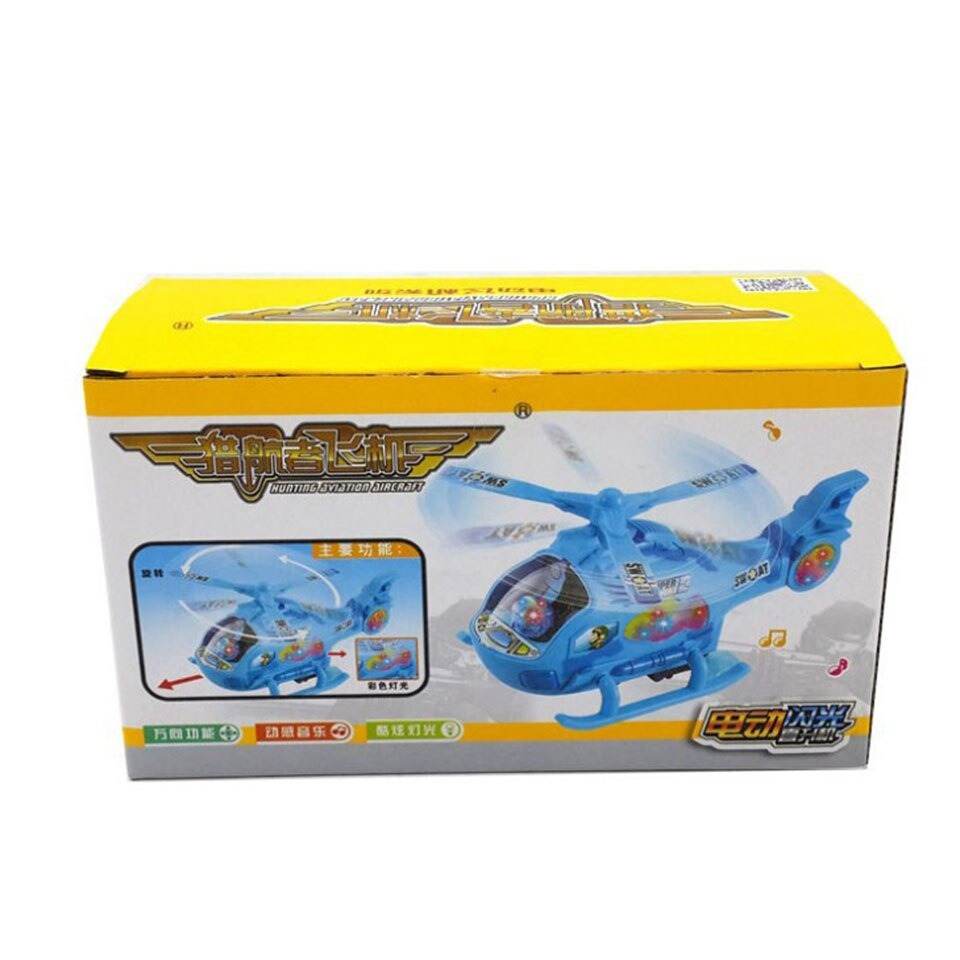 Electric Fighter Helicopter Toy with Music & Rotating Wings Kids 3+ - Al-Raheem Imports