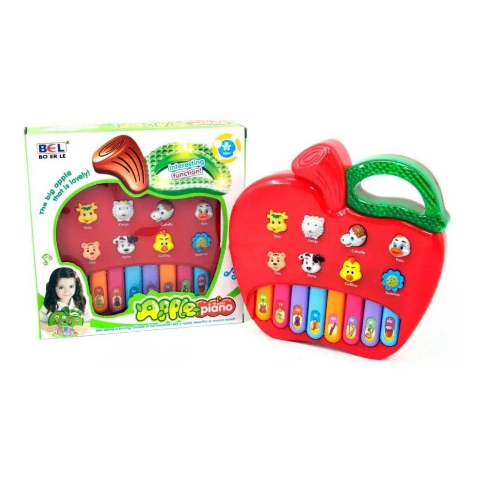 Apple Piano Learning Toy with Lights & Sounds 3D Musical Kids Playset - Al-Raheem Imports
