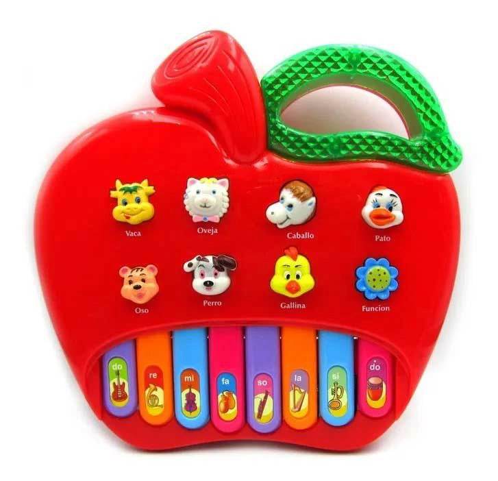 Apple Piano Learning Toy with Lights & Sounds 3D Musical Kids Playset - Al-Raheem Imports