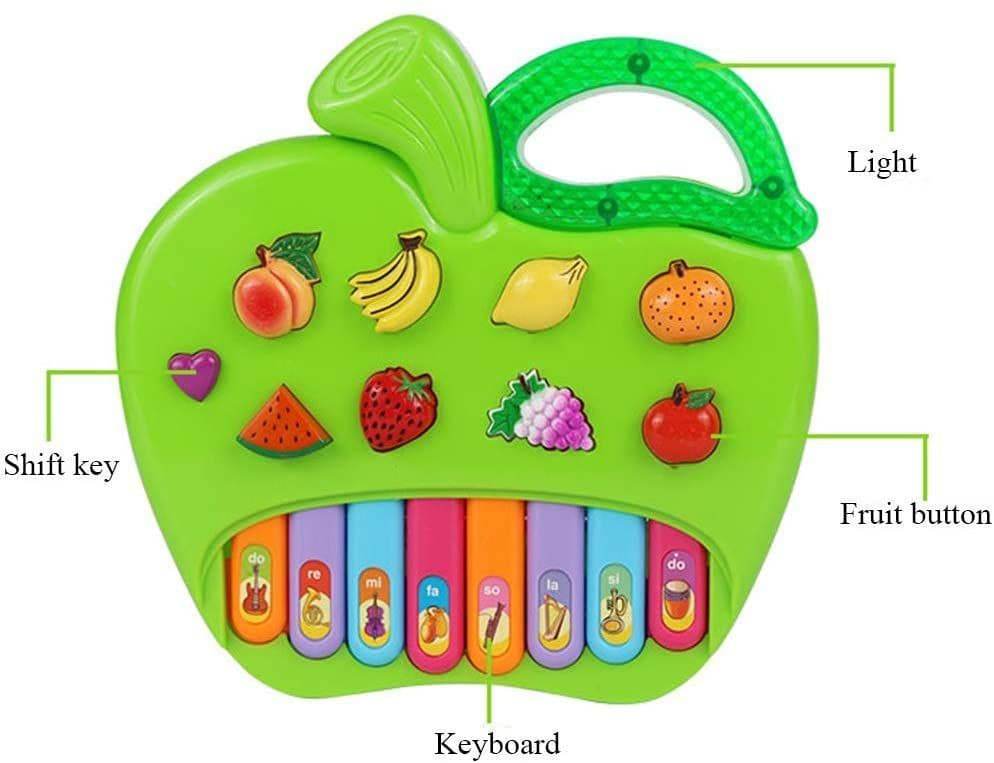 Apple Piano Learning Toy with Lights & Sounds 3D Musical Kids Playset - Al-Raheem Imports