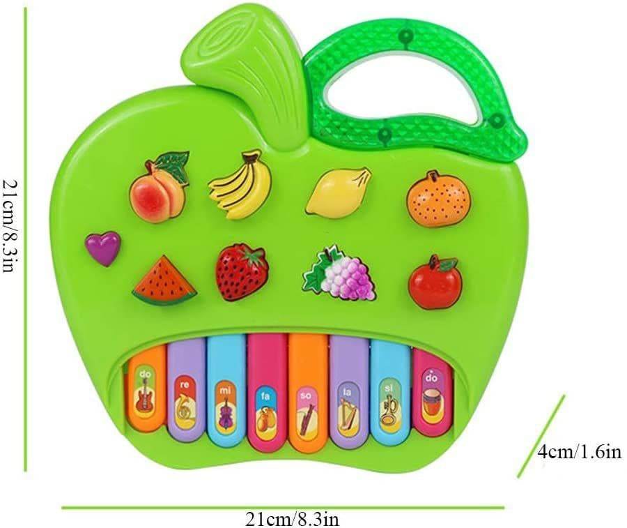 Apple Piano Learning Toy with Lights & Sounds 3D Musical Kids Playset - Al-Raheem Imports