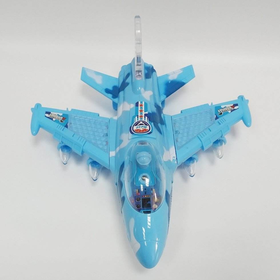 Flash Electric Airplane Toy with Music & Lights Fighter Plane for Kids 3+ - Al-Raheem Imports