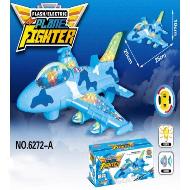 Flash Electric Airplane Toy with Music & Lights Fighter Plane for Kids 3+ - Al-Raheem Imports