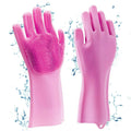 Silicone Dishwashing Gloves with Scrubber Sponge Reusable Kitchen Cleaning Pair - Al-Raheem Imports