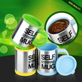 Creative Stainless Steel Self Stirring Coffee Mug with Lid Automatic Mixing Lazy Insulated Cup 400ml - Al-Raheem Imports