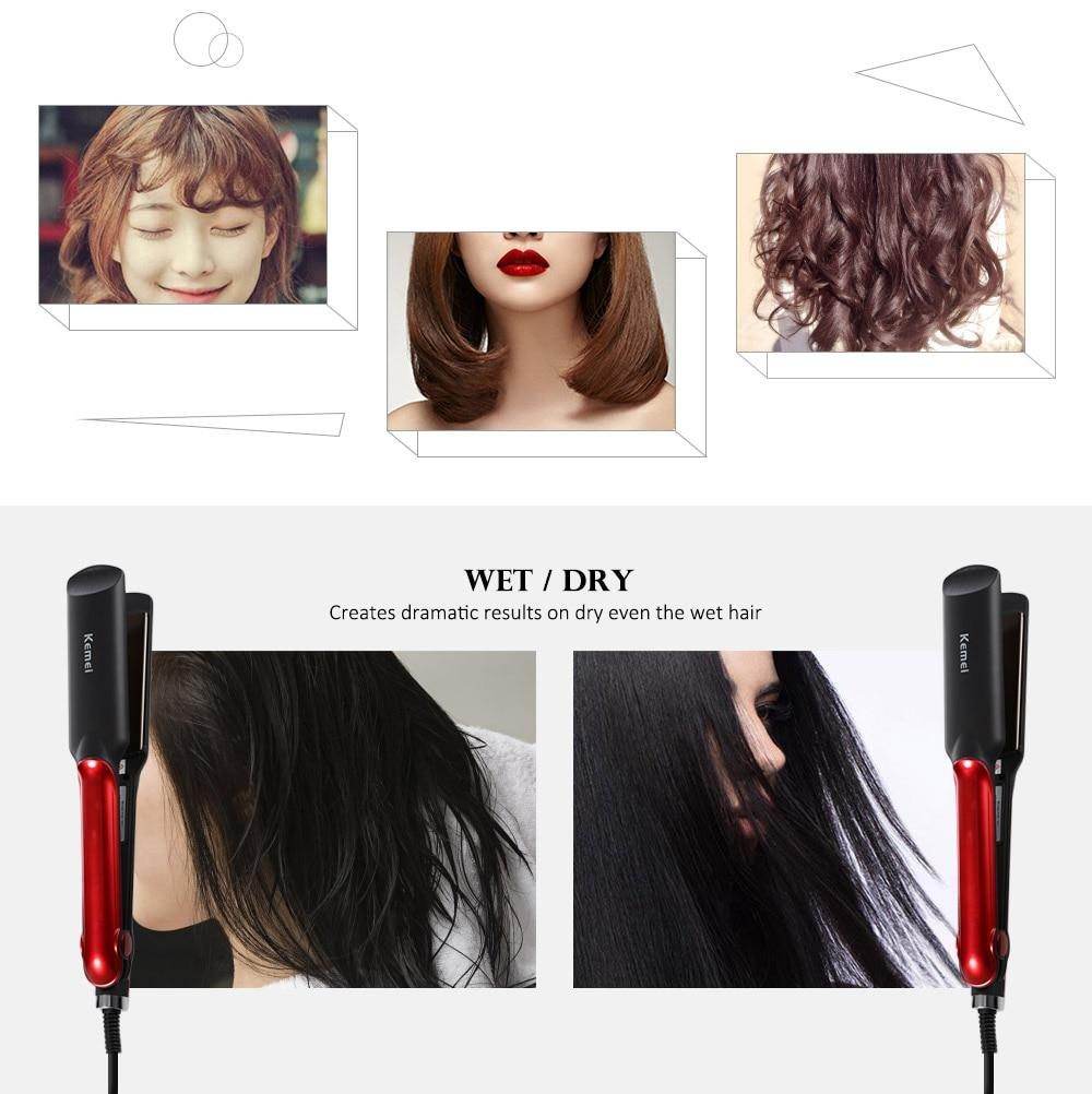 Kemei Wet Dry Ceramic Professional Hair Straightener Electric Flat Iron Styling Tool Fast Heating KM-531 - Al-Raheem Imports