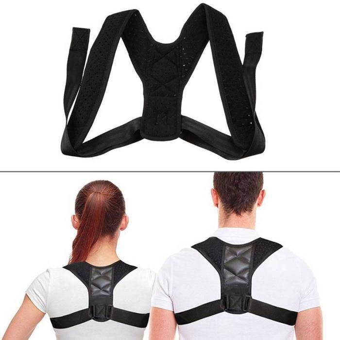 Posture Corrector Adjustable Back Shoulder Support Correction Belt for Perfect Posture Black - Al-Raheem Imports
