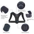 Posture Corrector Adjustable Back Shoulder Support Correction Belt for Perfect Posture Black - Al-Raheem Imports