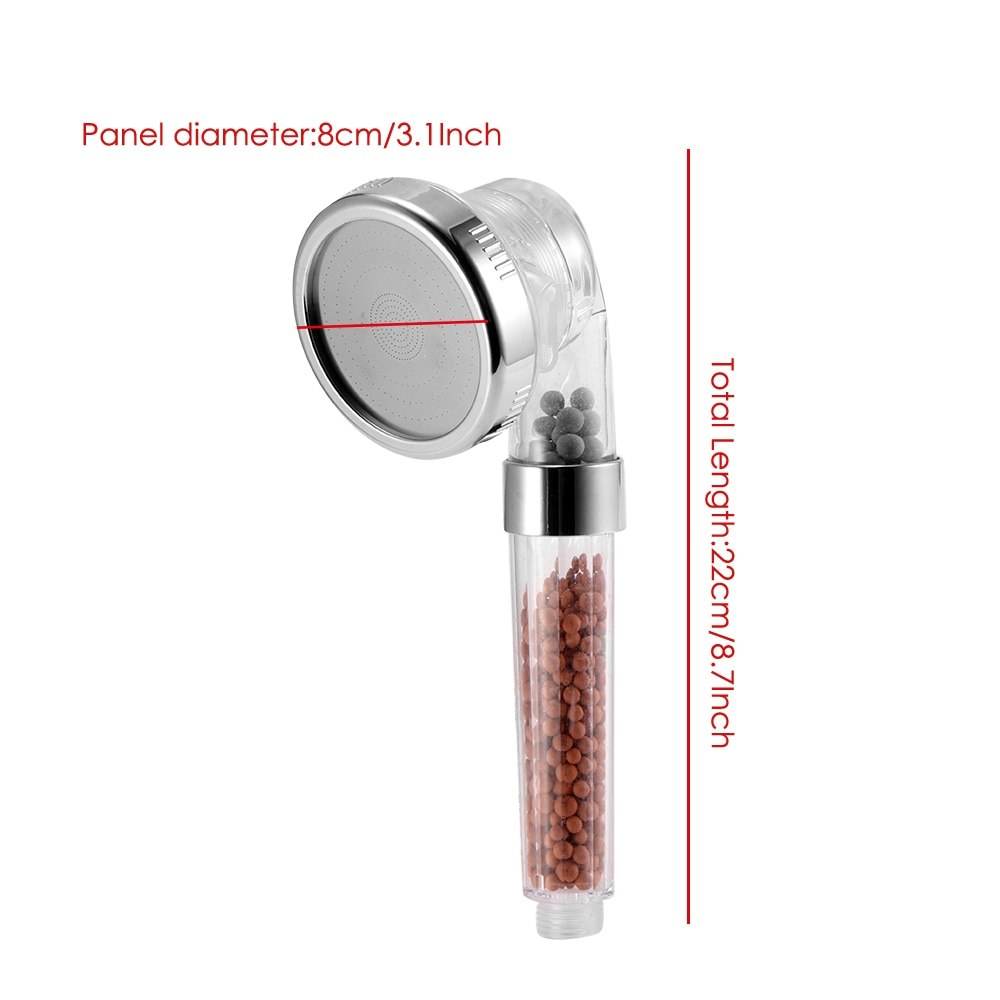 Adjustable Handheld Shower Head Negative Ion Ceramic Balls Water Filter 3 Spray Pattern - Al-Raheem Imports