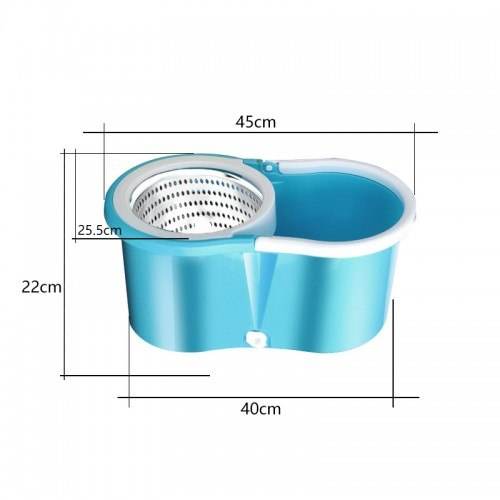 360 Spin Mop Bucket Set Double Drive Stainless Steel Hand Pressure Rotation with 2 Mop Heads - Al-Raheem Imports