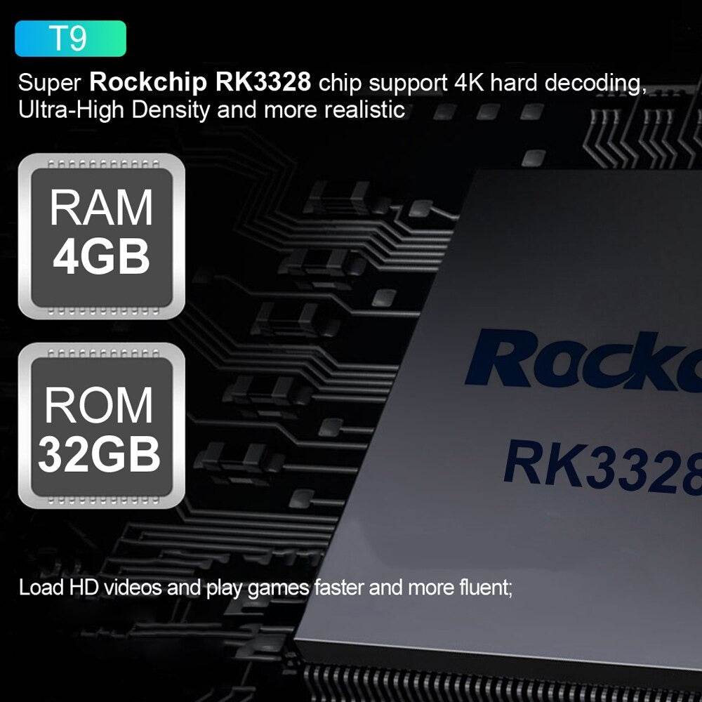 T9 Android 9 TV Box RK3328 Quad Core 4GB 32GB Smart 4K Set Top Box Bluetooth - Al-Raheem Imports