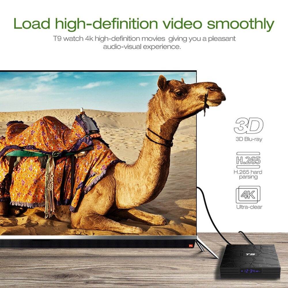 T9 Android 9 TV Box RK3328 Quad Core 4GB 32GB Smart 4K Set Top Box Bluetooth - Al-Raheem Imports