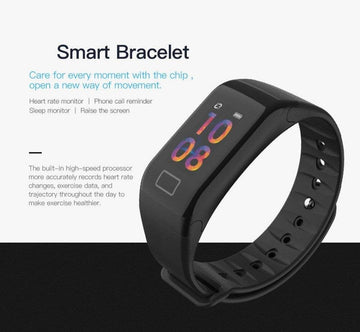 F1 Plus Smart Band Blood Pressure Monitor Waterproof Color Screen Sports Bracelet - Al-Raheem Imports