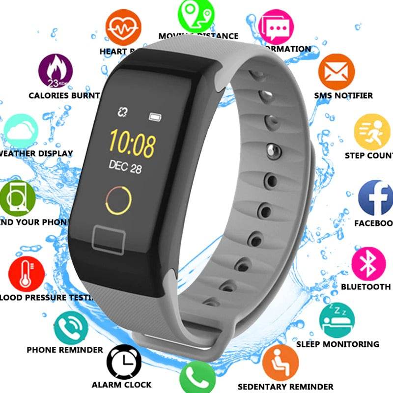 F1 Plus Smart Band Blood Pressure Monitor Waterproof Color Screen Sports Bracelet - Al-Raheem Imports