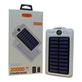 Batiaoma 20000mAh Solar Power Bank Portable Fast Charging with LED Light Flashlight - Al-Raheem Imports
