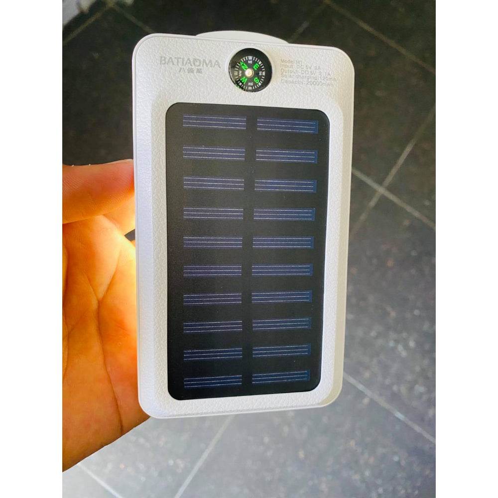 Batiaoma 20000mAh Solar Power Bank Portable Fast Charging with LED Light Flashlight - Al-Raheem Imports