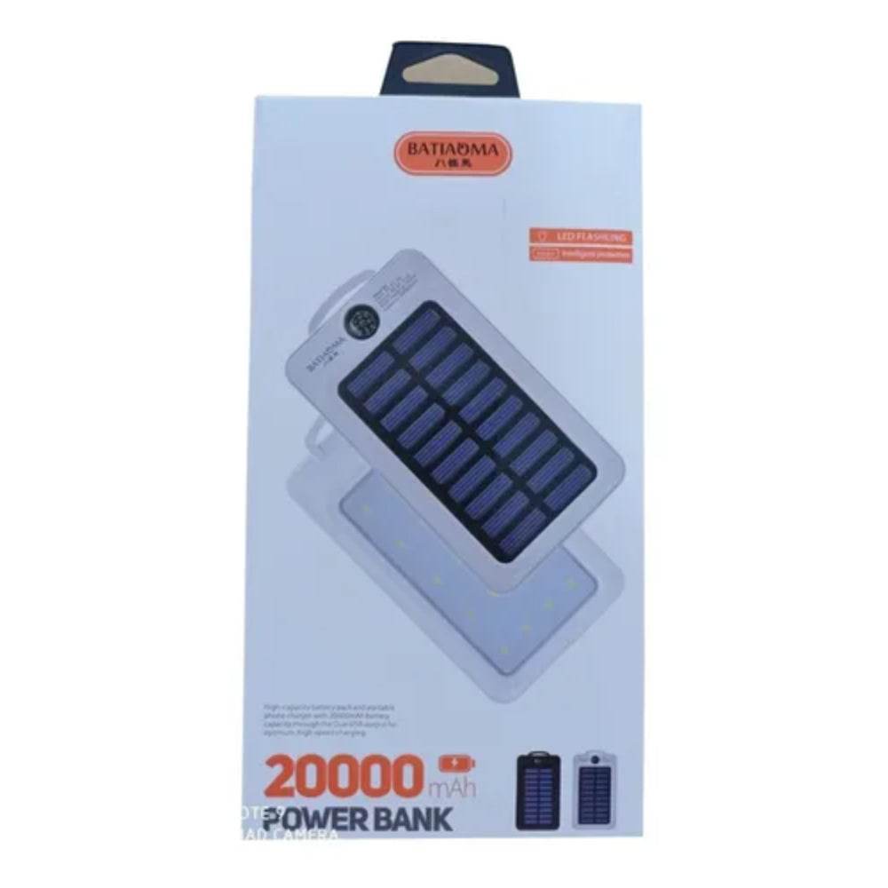 Batiaoma 20000mAh Solar Power Bank Portable Fast Charging with LED Light Flashlight - Al-Raheem Imports