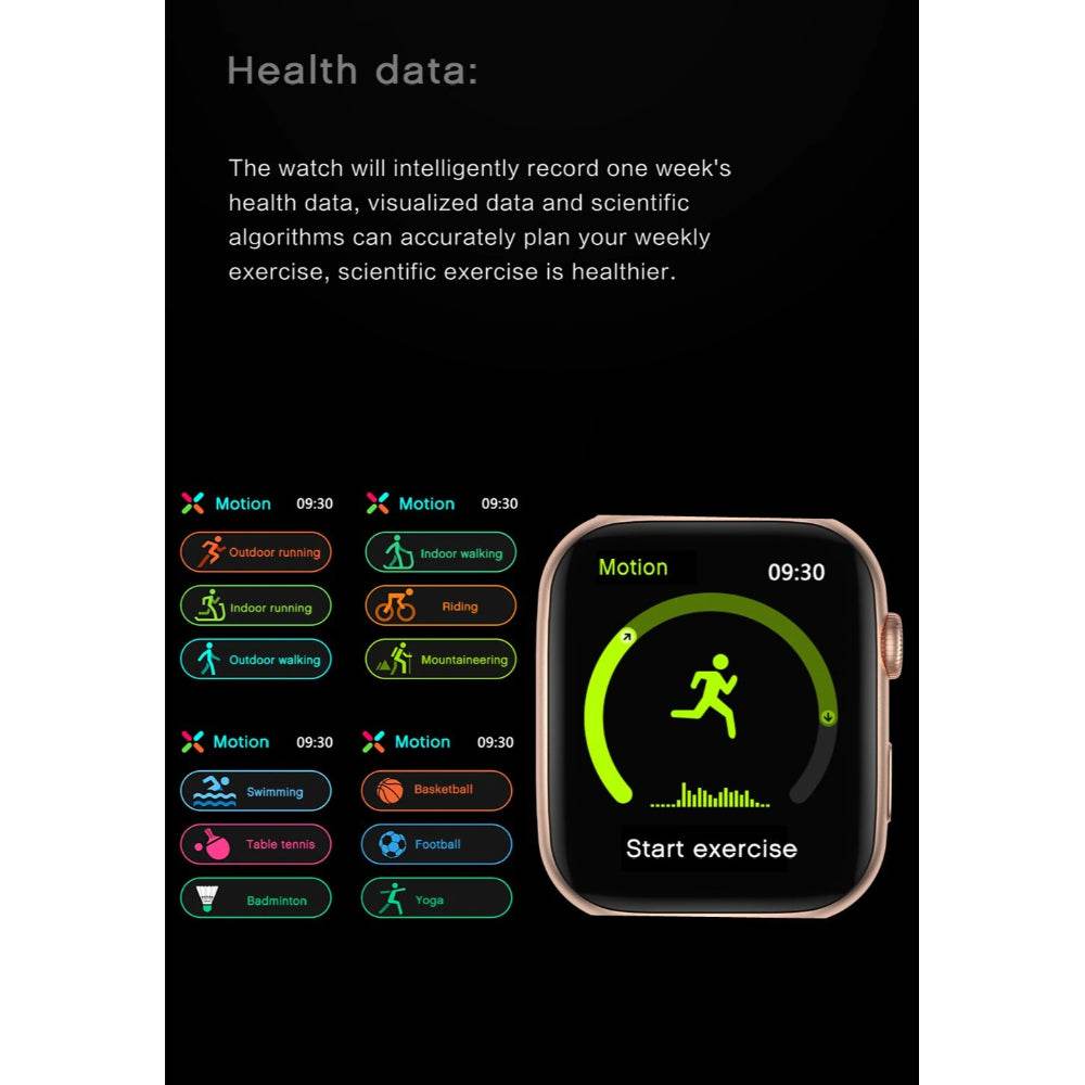 FK99 Series 6 Wireless Charging 44MM Heart Rate BP Monitor Bluetooth Call Smartwatch - Al-Raheem Imports