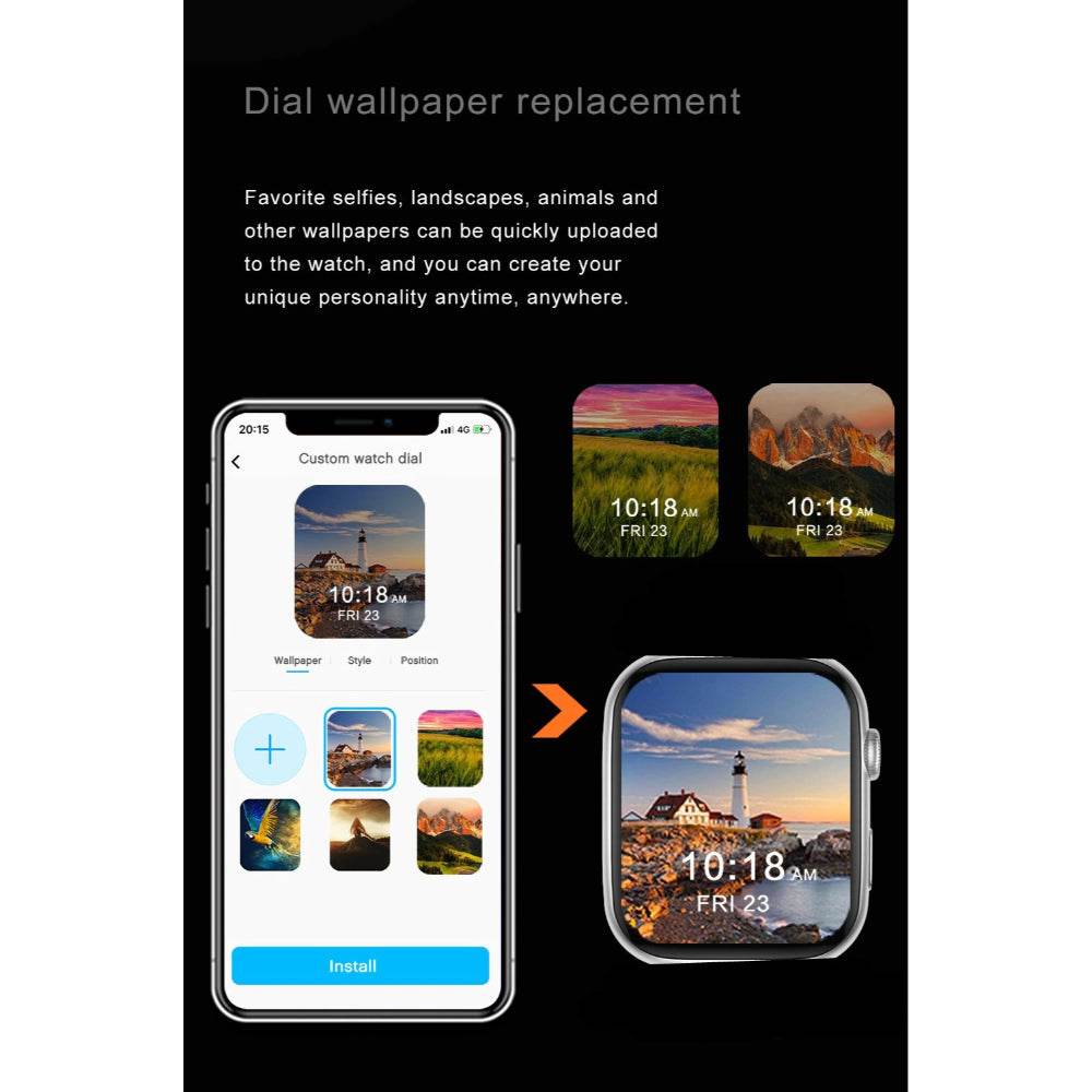 FK99 Series 6 Wireless Charging 44MM Heart Rate BP Monitor Bluetooth Call Smartwatch - Al-Raheem Imports