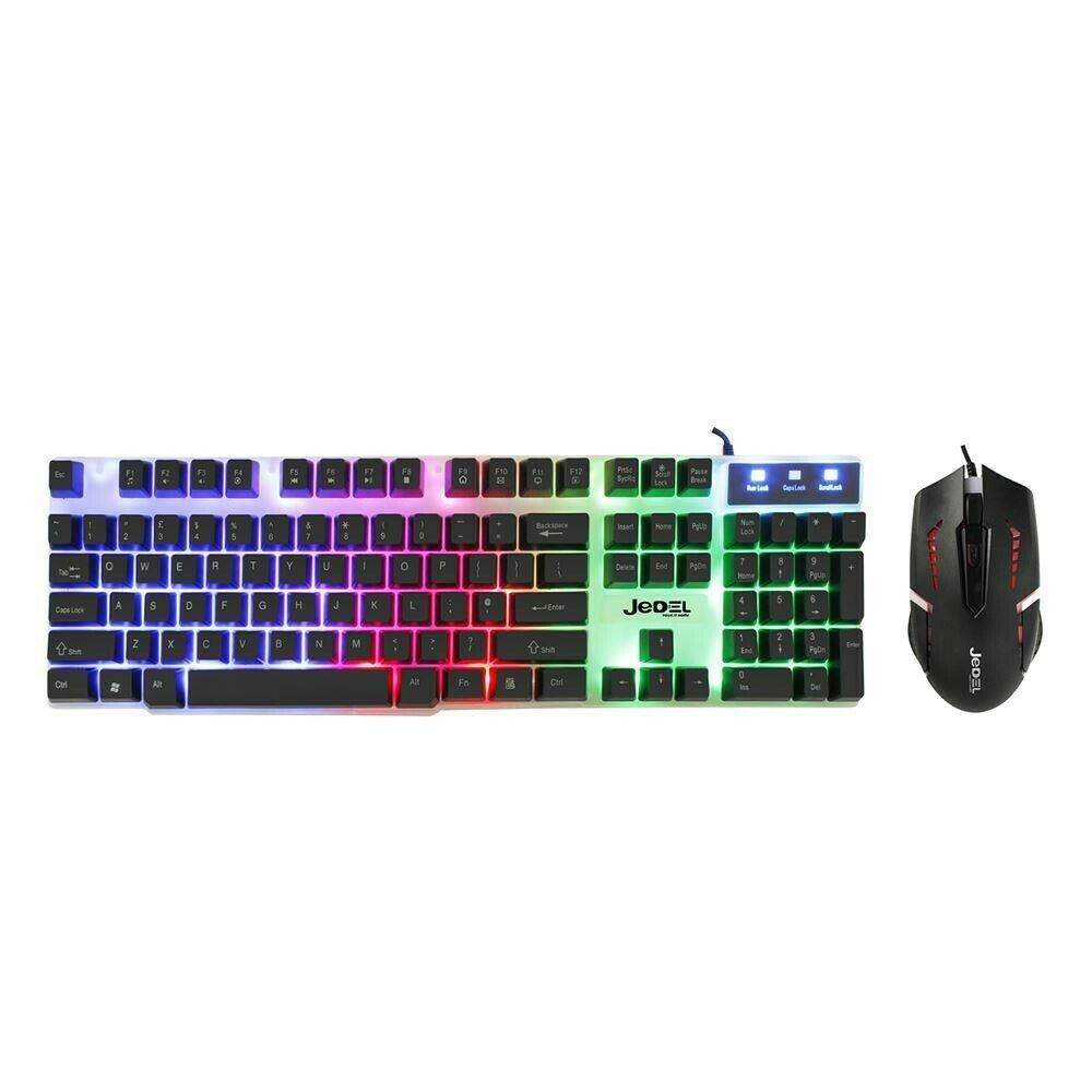 GK100 RGB Gaming Backlit Membrane RGB Keyboard & LED Mouse - Al-Raheem Imports