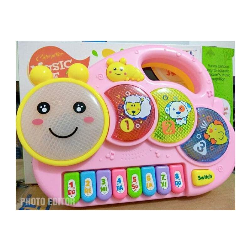 Caterpillar Music Elf Piano Toy Musical Instrument for Children 3+ Years 14 Keys - Al-Raheem Imports