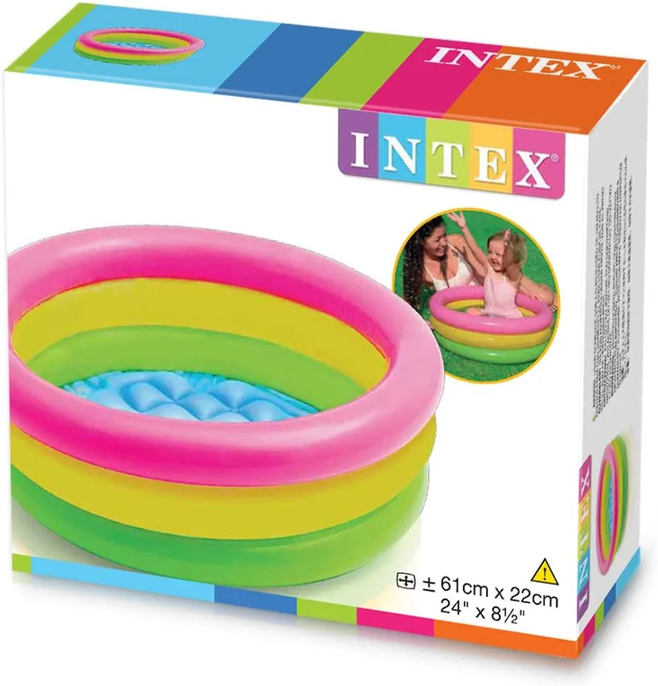 Intex 57107 Sunset Glow Baby Pool for Kids 24 Inch x 8.5 Inch Inflatable Paddling Pool