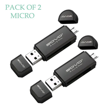 Pack of 2 SOVO 2-in-1 OTG Card Reader (Micro USB + Type-C)
