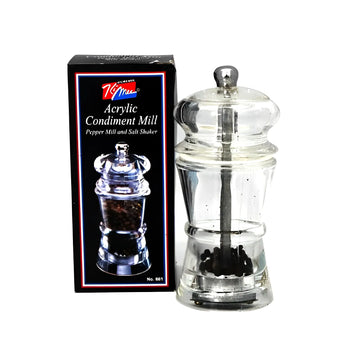 Acrylic Condiment Mill Salt Shaker and Pepper Mill 2 in 1 Transparent Manual Grinder