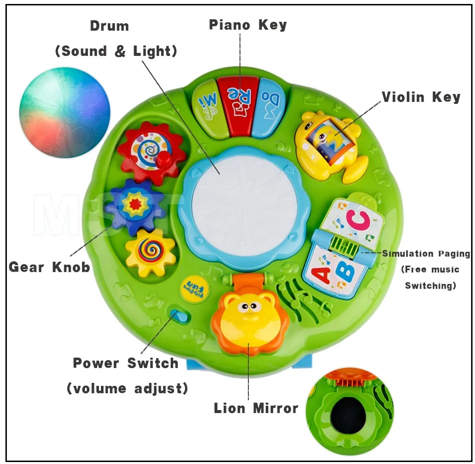 Baby Music Learning Table Multi-Functional Educational Toy with Lights and Sounds