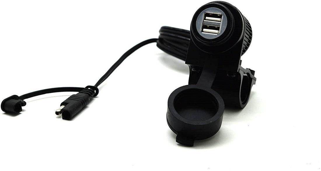 Cliff-Top 3.3 Amp Motorcycle Dual USB Weatherproof SAE to USB Cable Adapter for Motorcycles Cars Boats - Al-Raheem Imports
