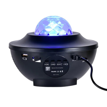 Compact Multi Functional LED Galaxy Projector Light with Built In Bluetooth Speaker and Remote Control Portable Mini 3D Starry Sky Night Light for Room Decor