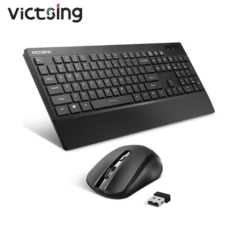 PC132a Wireless Keyboard and Mouse Combo with Chiclet Keys and Palm Rest
