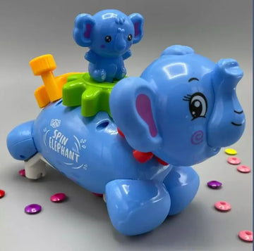 Spinning Elephant with Baby on Back Light & Music Toy for Toddlers