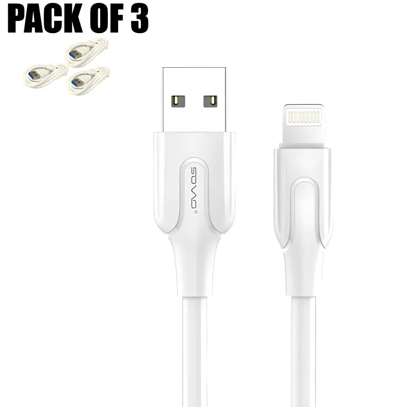 SOVO SC-003 Pack of 3 High-Quality Charging & Data Cables