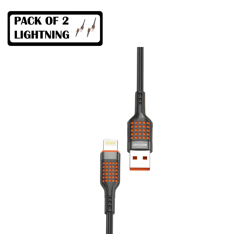 SOVO SC-009 Panther Pack of 2 High-Quality 3-in-1 Charging Cables Micro USB Type-C Lightning