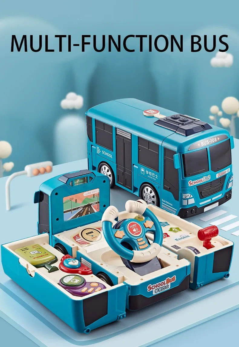 Big Deformation School Bus Toy with Lights Music and Interactive Features for Kids