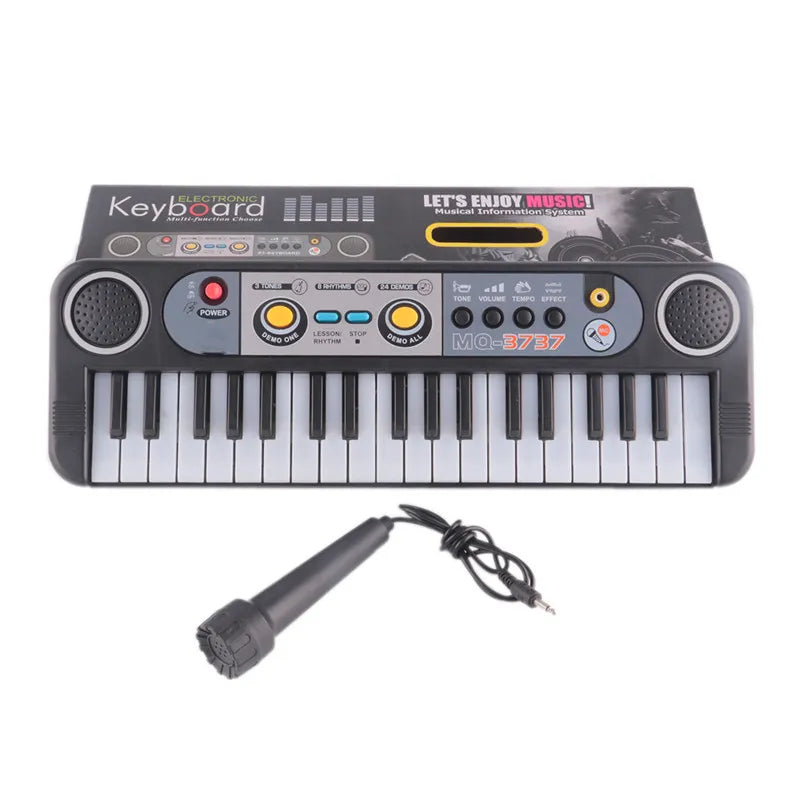 Mini 37 Keys Electronic Keyboard Musical Instrument with Microphone for Kids