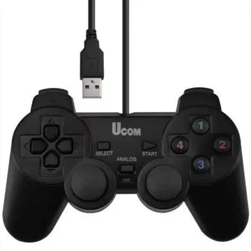 UCOM 704 Dual Shock USB Wired Gamepad Controller for PC Laptop Windows with Vibration Turbo Function