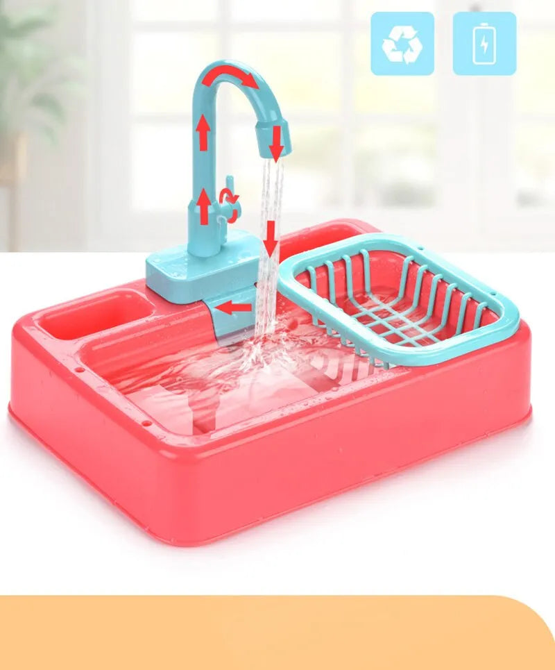 Pretend Kitchen Children's Simulation Electric Dishwasher Toy Set