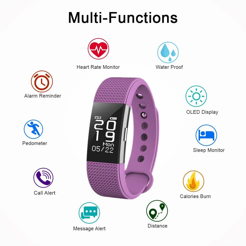 F2 Bluetooth Smart Fitness Tracker Wristband for Android and iOS
