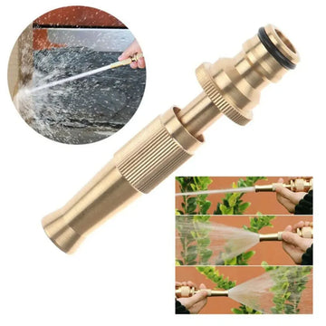 High Pressure Full Copper Water Spray Nozzle Adjustable Multi-Pattern Brass Garden Hose Gun
